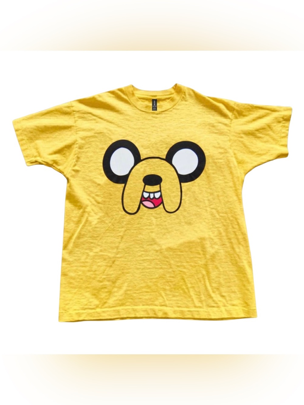Yellow Funny Cartoon Face Short Sleeve Tee - Vintage Classic Style